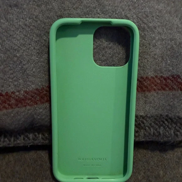 Bottega Veneta Green Woven Phone Case